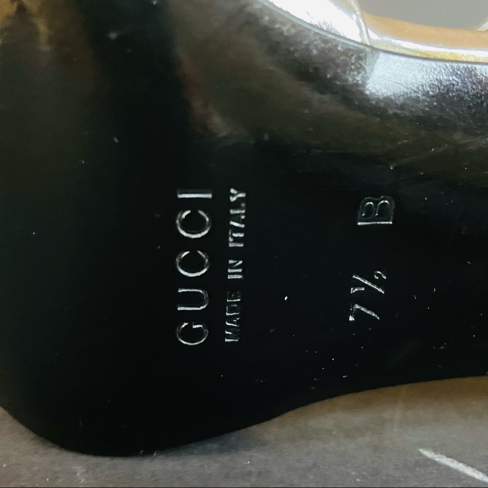 Gucci silver leather heels  ankle straps 37.5 - Picture 10 of 16